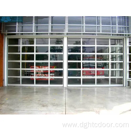 Automatic 8x7 frosted glass aluminium garage doors